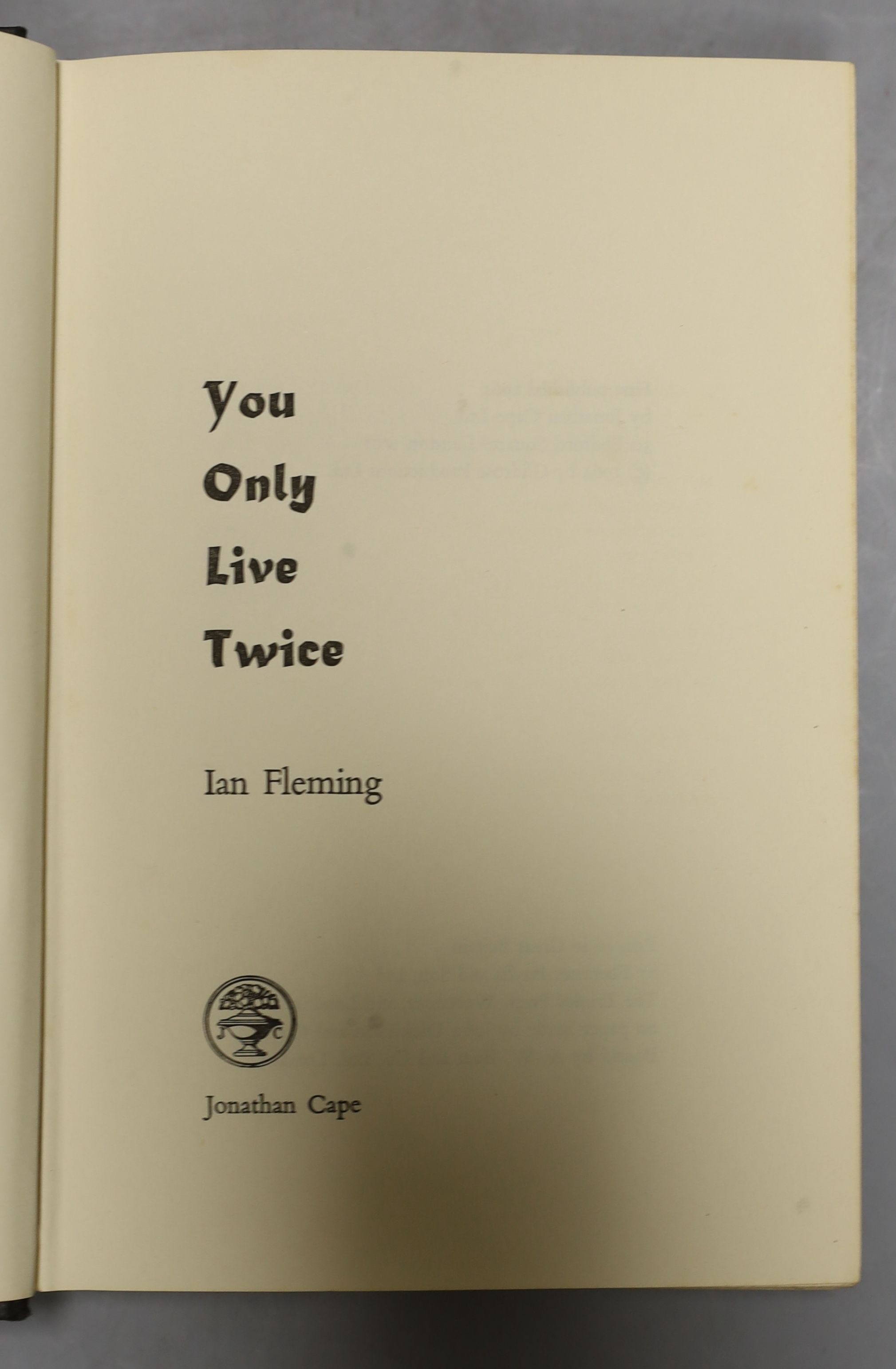 Fleming Ian, three first editions, Thunderball, You Only Live Twice and Goldfinger, all lack dust jackets.